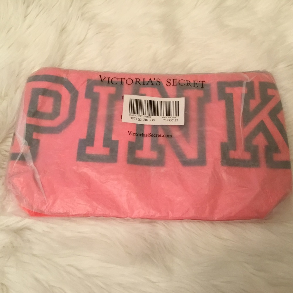 PINK Victoria's Secret Neon Red Mesh Tote - New - Picture 2 of 3